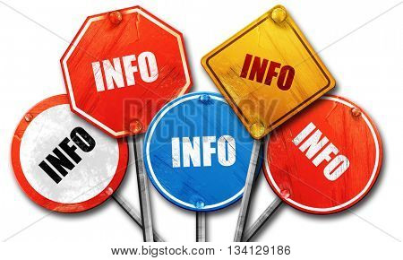 info, 3D rendering, rough street sign collection