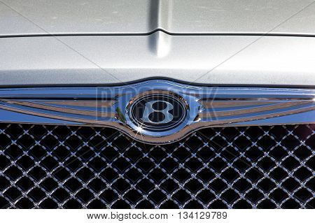 Tel Aviv, Israel, June 12, 2016: Bentley emblem and front grill. Bentley is a British  company that designs, develops, and manufactures Bentley luxury motorcars which are largely hand-built.