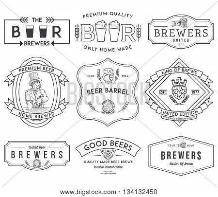 Vector beer badges and labels for any use