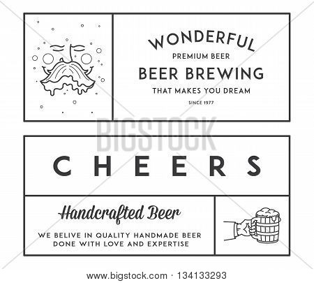 Vector beer label illustrations for any use