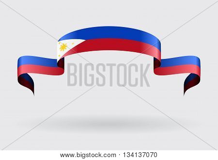 Philippines flag wavy abstract background. Vector illustration.