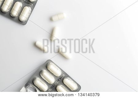 Meldonium doping for athletes. Abuse of anabolic steroids for sportsman.Blister pack of meldonium capsules