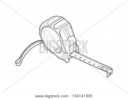 Black and white drawing roulette measure building