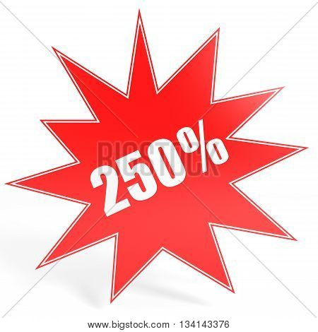 Discount 250 Percent Off. 3D Illustration.