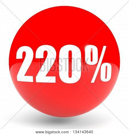 Discount 220 Percent Off. 3D Illustration.