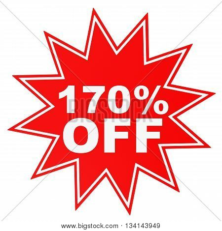 Discount 170 Percent Off. 3D Illustration.