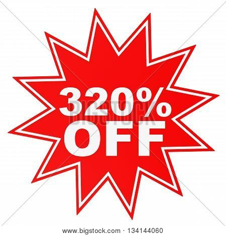 Discount 320 Percent Off. 3D Illustration.