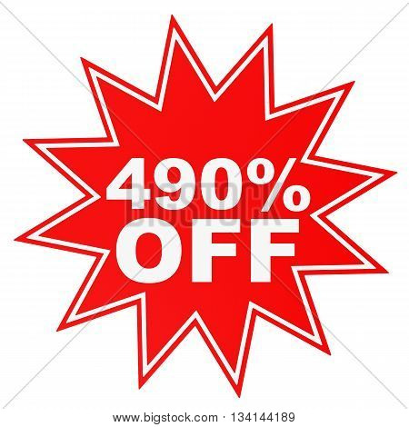 Discount 490 Percent Off. 3D Illustration.