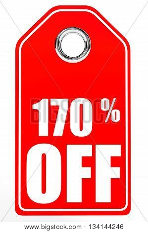 Discount 170 Percent Off. 3D Illustration.