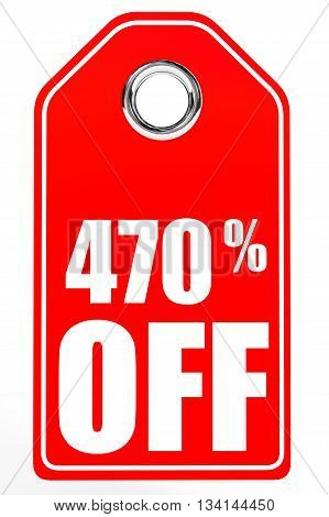 Discount 470 Percent Off. 3D Illustration.