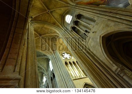 Triel sur Seine France - april 12 2016 : the gothic and renaissance Saint Martin church