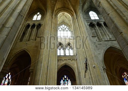 Triel sur Seine France - april 12 2016 : the gothic and renaissance Saint Martin church