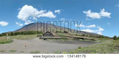 Etna Park and Galvarina refuge pan view, Sicily