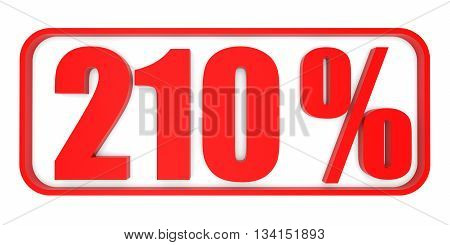 Discount 210 Percent Off. 3D Illustration.