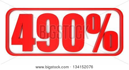 Discount 490 Percent Off. 3D Illustration.