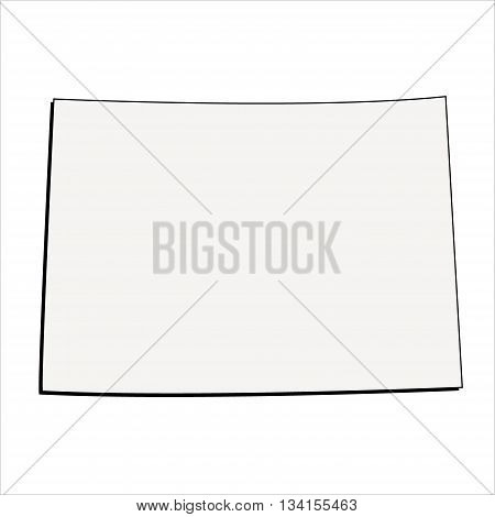 Vector State of Colorado 3D Outline Illustration