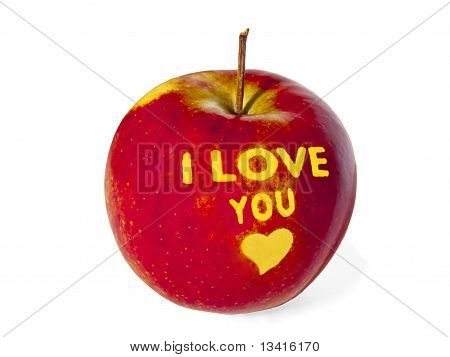 Apple met een inscriptie 