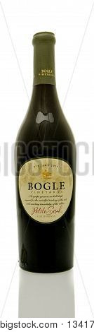 Winneconne WI - 8 June 2016: Bottle of Bogle wine on an isolated background