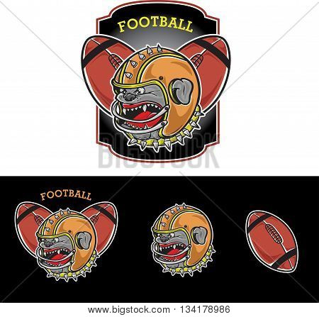 America footbal animal mascot in black badges
