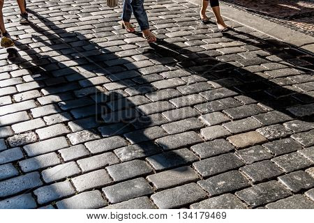 shadows on pavement