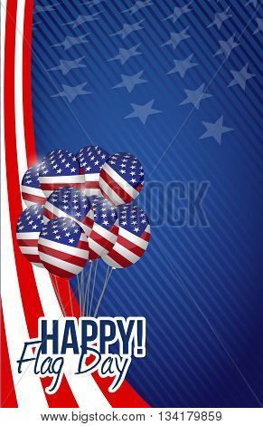 Happy Flag Day Us Balloons Background