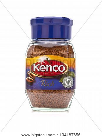 SWINDON UK - MAY 4 2014: Jar of Kenco Instant Coffee on a white background