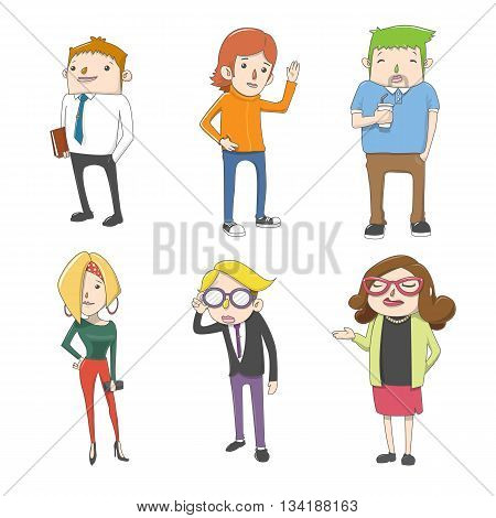 Group Office Employee Characters cartoon design Vector