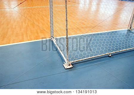 Goal Nets Futsal in futsal field. futsal soccer goal