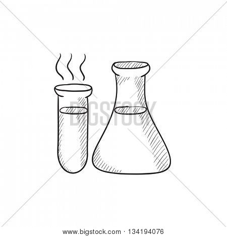 Laboratory equipment vector sketch icon isolated on background. Hand drawn Laboratory equipment icon. Laboratory equipment sketch icon for infographic, website or app.