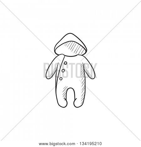 Baby rompers vector sketch icon isolated on background. Hand drawn Baby rompers icon. Baby rompers sketch icon for infographic, website or app.