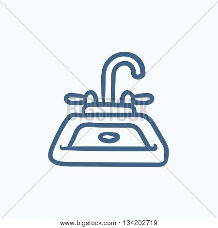 Sink vector sketch icon isolated on background. Hand drawn Sink icon. Sink sketch icon for infographic, website or app.
