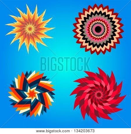 Paper Sun and Clod on blue background