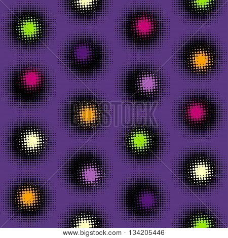 Seamless background pattern. Vilet grunge polka dot pattern.