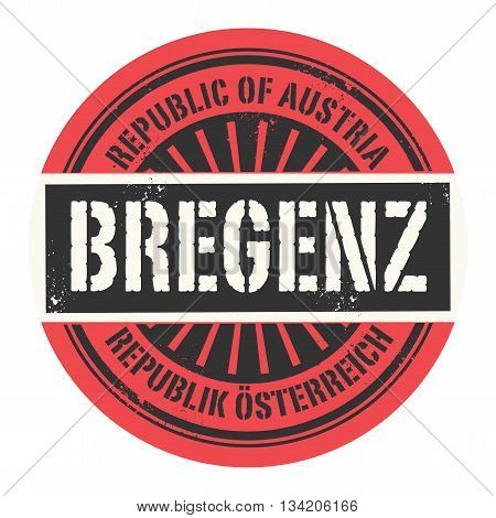 Grunge rubber stamp with the text Republic of Austria, Bregenz, vector illustration