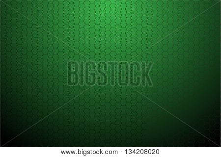 Green wall hexagonal mesh pattern and dim light vector illustration.