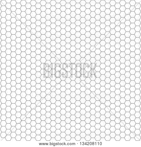 Black honeycomb mesh pattern on white background vector illustration.