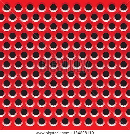 Red circle mesh pattern on black background vector illustration.