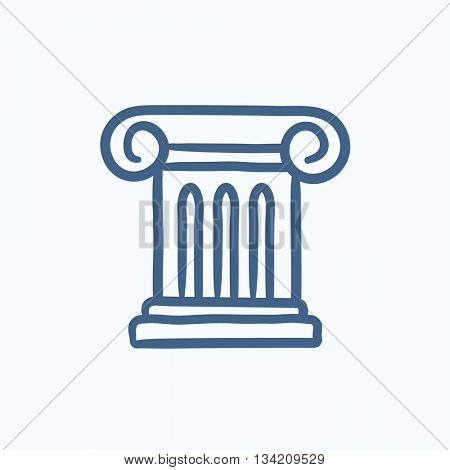 Ancient column vector sketch icon isolated on background. Hand drawn Ancient column icon. Ancient column sketch icon for infographic, website or app.