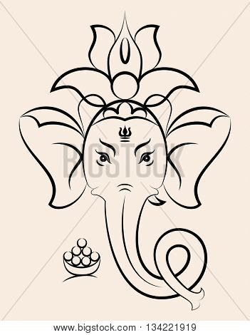 Ganesha The Lord Of Wisdom Vector Illustration