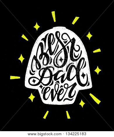 Vector hand drawn illustration of a vintage character father's day print poster or card