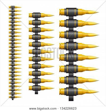 bronze bullet belt isolated strip on white