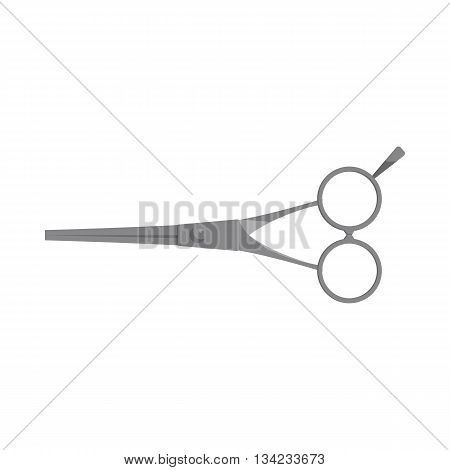 Professional haircutting scissors icon in cartoon style on a white background
