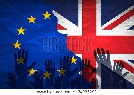 Hand Patterned With The Flag Of The European Community Envelops Another Hand Patterned With The Flag