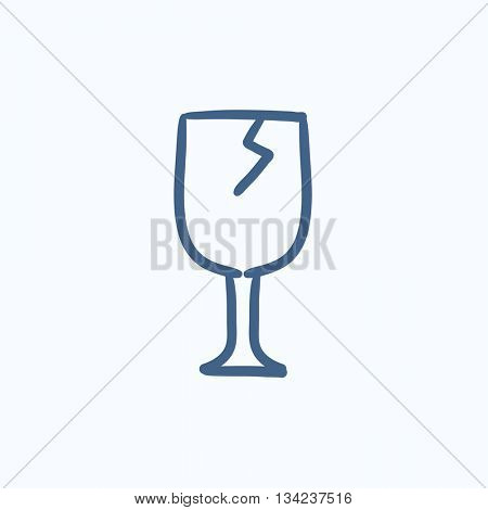Cracked glass vector sketch icon isolated on background. Hand drawn Cracked glass icon. Cracked glass sketch icon for infographic, website or app.
