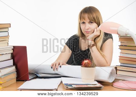Student With Contempt And Weariness Looks In The Frame