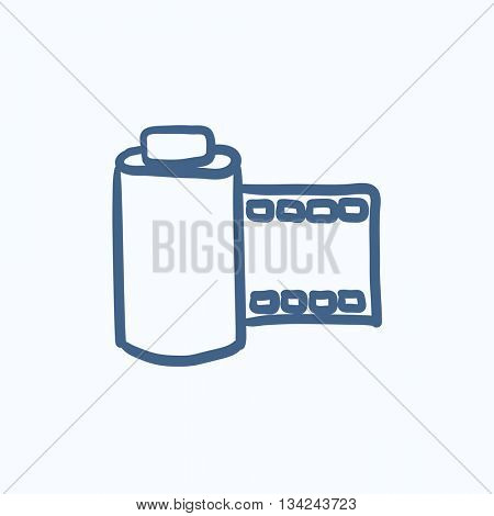 Camera roll vector sketch icon isolated on background. Hand drawn Camera roll icon. Camera roll sketch icon for infographic, website or app.