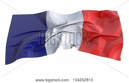Fabric 3d illustration texture of the flag of France