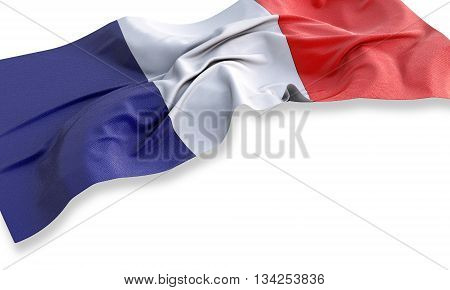 Fabric 3d illustration texture of the flag of France