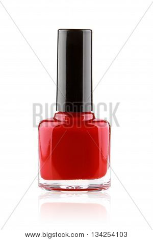 beauty red nail polish isolated on white