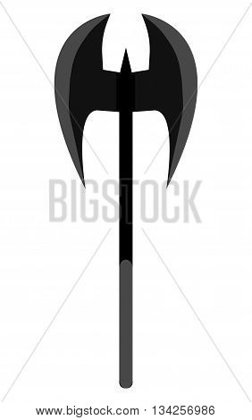 Medieval ax weapon vector. Flat style equipment. Isolated weapons and tools.